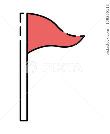 Simple red flag illustration (vector material) Simple red flag illustration (vector material) 139890118