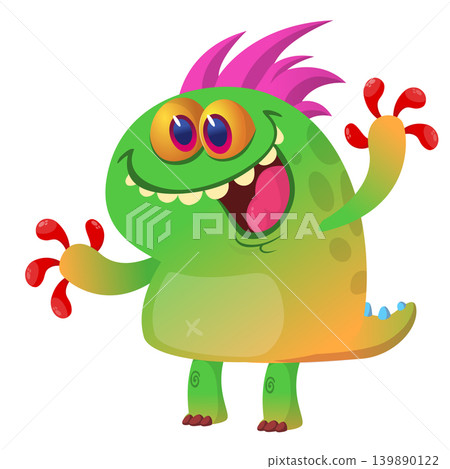 Cute Cartoon Monster Illustration. Funny Character Design Isolated. Great for Halloween party decoration or package design. Cute Cartoon Monster Illustration. Funny Character Design Isolated. Great for Halloween party decoration or package design. 139890122