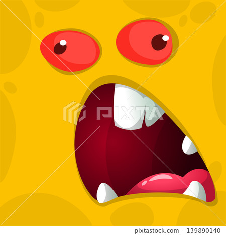 Cute Cartoon Monster Face Illustration. Funny Character Design Isolated. Great for Halloween party decoration or package design Cute Cartoon Monster Face Illustration. Funny Character Design Isolated. Great for Halloween party decoration or package design 139890140