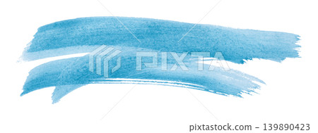 Light blue brush isolated on transparent background Light blue watercolor 139890423