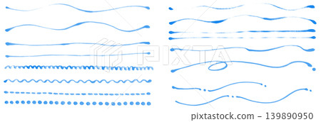 A set of line art materials drawn with softly blended markers. A set of line art materials drawn with softly blended markers. 139890950