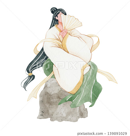 日本女神,日本神話,岩長姬(水彩插畫) 日本女神,日本神話,岩長姬(水彩插畫) 139891029