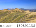 A view of Mt. Risuke and Mt. Shari with lingering snow, seen from the Nishibetsu-dake mountain trail in Hokkaido. 139891138