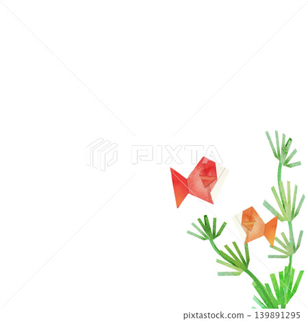 日式摺紙金魚插圖:紅色和橙色金魚 日式摺紙金魚插圖:紅色和橙色金魚 139891295