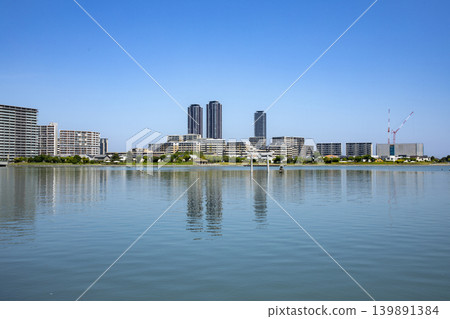 從福岡市東區樫井濱北公園眺望福岡島市 從福岡市東區樫井濱北公園眺望福岡島市 139891384