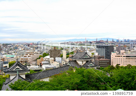 View from Wakayama Castle, one of Japan's 100 Famous Castles. View from Wakayama Castle, one of Japan's 100 Famous Castles. 139891759