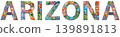 Word Arizona. Vector object for decoration 139891813