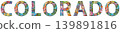Word Colorado. Vector object for decoration 139891816
