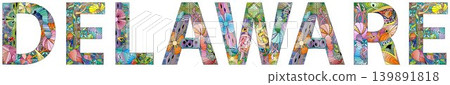 Word Delaware. Vector object for decoration Word Delaware. Vector object for decoration 139891818