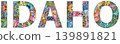 Word Idaho. Vector object for decoration 139891821