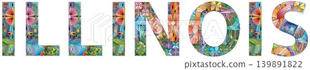 Word Illinois. Vector object for decoration Word Illinois. Vector object for decoration 139891822