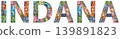 Word Indiana. Vector object for decoration 139891823