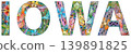 Word Iowa. Vector object for decoration 139891825