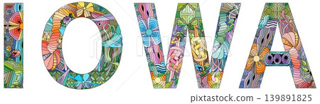 Word Iowa. Vector object for decoration Word Iowa. Vector object for decoration 139891825