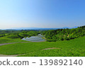 Fan-shaped terraced rice fields in the season of fresh greenery 139892140