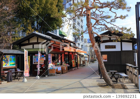 [Nagano Prefecture] Nawate-dori Shopping Street (Matsumoto City) under a clear sky. 139892231