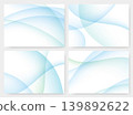 Blue gradient background set, simple abstract wave material. 139892622