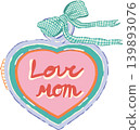 Mother's Day Heart Locket Mom Love With Bow Cartoon Vector Cute Flat Design Clipart 139893076