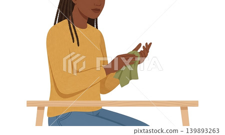 African American Student Cleaning Fingers with Green Sanitizer Wipe African American Student Cleaning Fingers with Green Sanitizer Wipe 139893263