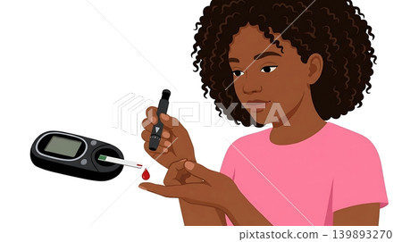 African American Teenager Applying Blood to Black Meter African American Teenager Applying Blood to Black Meter 139893270