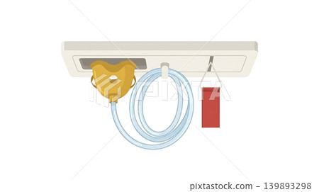 Airline Passenger Oxygen Drop White Panel Airline Passenger Oxygen Drop White Panel 139893298