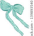 Bow Light Green Ribbon Cute Cartoon Vector Flat Design Accessory Illustration 139893540