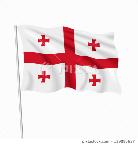 Georgian waving national flag, design for national holidays. Vector illustration. Georgian waving national flag, design for national holidays. Vector illustration. 139893657