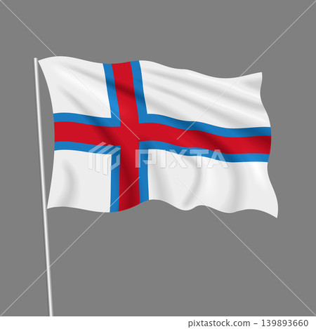 Faroe Islands waving national flag, design for national holidays. Vector illustration. Faroe Islands waving national flag, design for national holidays. Vector illustration. 139893660