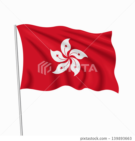 Hong Kong waving national flag, design for national holidays. Vector illustration. 139893663