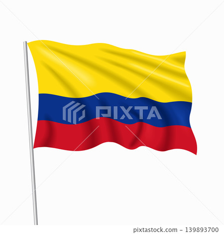 Colombian waving national flag, design for national holidays. Vector illustration. Colombian waving national flag, design for national holidays. Vector illustration. 139893700