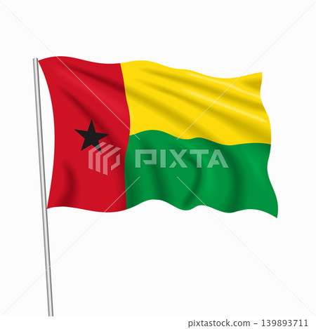 Guinea Bissau waving national flag, design for national holidays. Vector illustration. Guinea Bissau waving national flag, design for national holidays. Vector illustration. 139893711