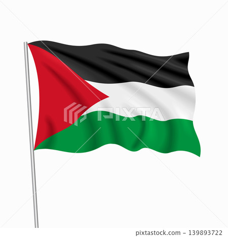 Palestinian waving national flag, design for national holidays. Vector illustration. Palestinian waving national flag, design for national holidays. Vector illustration. 139893722