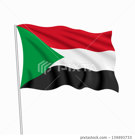 Sudanese waving national flag, design for national holidays. Vector illustration. Sudanese waving national flag, design for national holidays. Vector illustration. 139893733