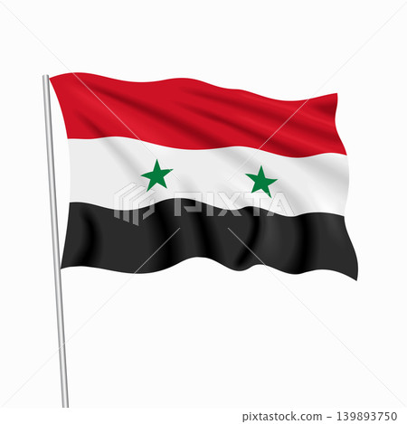 Syrian waving national flag, design for national holidays. Vector illustration. Syrian waving national flag, design for national holidays. Vector illustration. 139893750