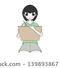 A girl drawing pictures with great concentration. 139893867