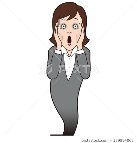 Female office worker screaming Female office worker screaming 139894005