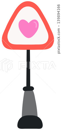 Cute heart street sign for town map element and love theme Cute heart street sign for town map element and love theme 139894166