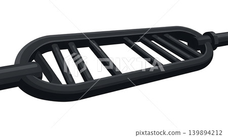 Black Matte Multi Grip Swiss Bar Flat Vector Illustration 139894212