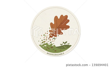 Brown Autumn Leaf Dissolving Biodegradable Material Sticker Brown Autumn Leaf Dissolving Biodegradable Material Sticker 139894401