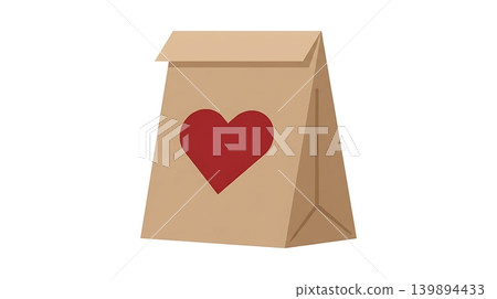 Brown Pharmacy Bag with Red Heart Print Brown Pharmacy Bag with Red Heart Print 139894433