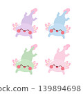 Cute happy axolotl swimming exotic pet cartoon character 139894698