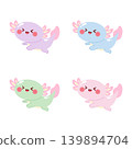 Cute excited axolotl exotic pet cartoon character 139894704
