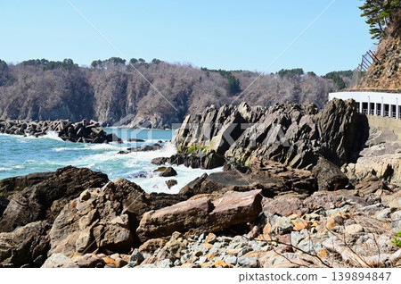 Scenery near Sanno-iwa in Sanriku Reconstruction National Park Scenery near Sanno-iwa in Sanriku Reconstruction National Park 139894847