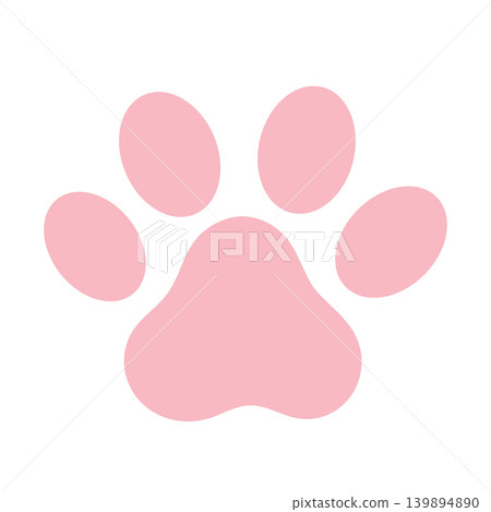 Simple footprint icon illustration (pink) 003 139894890