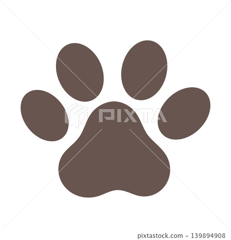 Simple footprint icon illustration (brown) 004 139894908