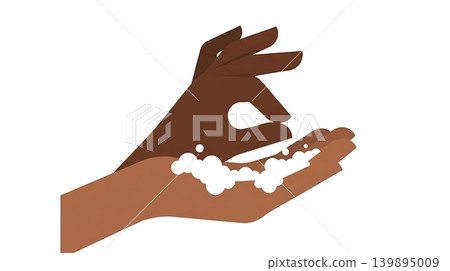 Dark Brown Fingertips Rubbing Circularly on Left Palm Dark Brown Fingertips Rubbing Circularly on Left Palm 139895009