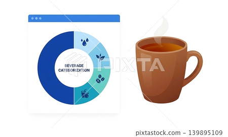 Cobalt Blue Beverage Categorization Pie Chart Screen Cobalt Blue Beverage Categorization Pie Chart Screen 139895109