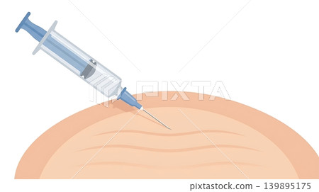 Botox Syringe over Fading Forehead Wrinkles Botox Syringe over Fading Forehead Wrinkles 139895175