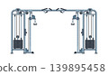 Dual Cable Crossover Station with Pulleys Flat Vector 139895458