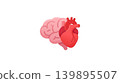 Emotional Intelligence Icon with Soft Pink Brain and Red Heart 139895507
